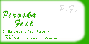 piroska feil business card